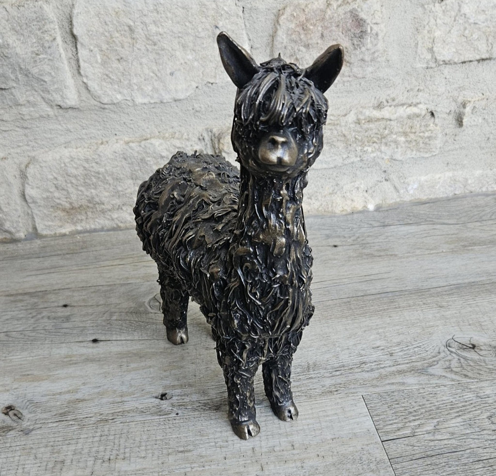 Alpaca Sculpture Ornament Figure Veronica Ballan Cold Cast Resin 10" Frith England