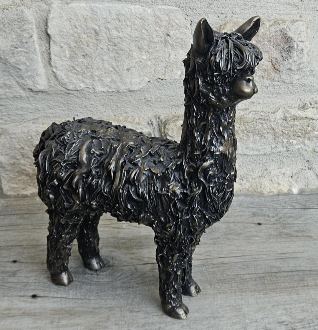 Alpaca Sculpture Ornament Figure Veronica Ballan Cold Cast Resin 10" Frith England