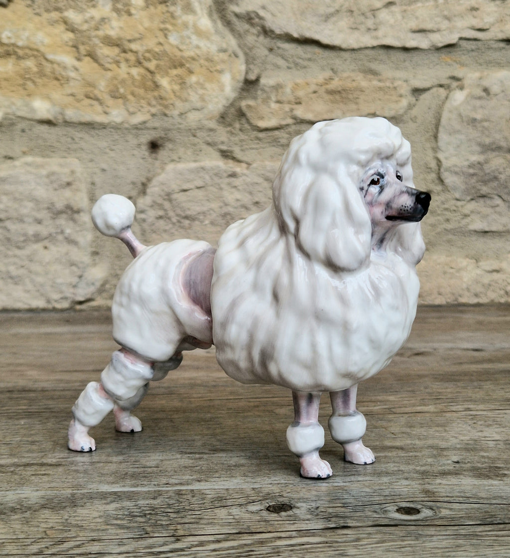 Royal Doulton Vintage White Poodle Dog Ceramic Figurine HN2631 by Peggy Davis 1952-85