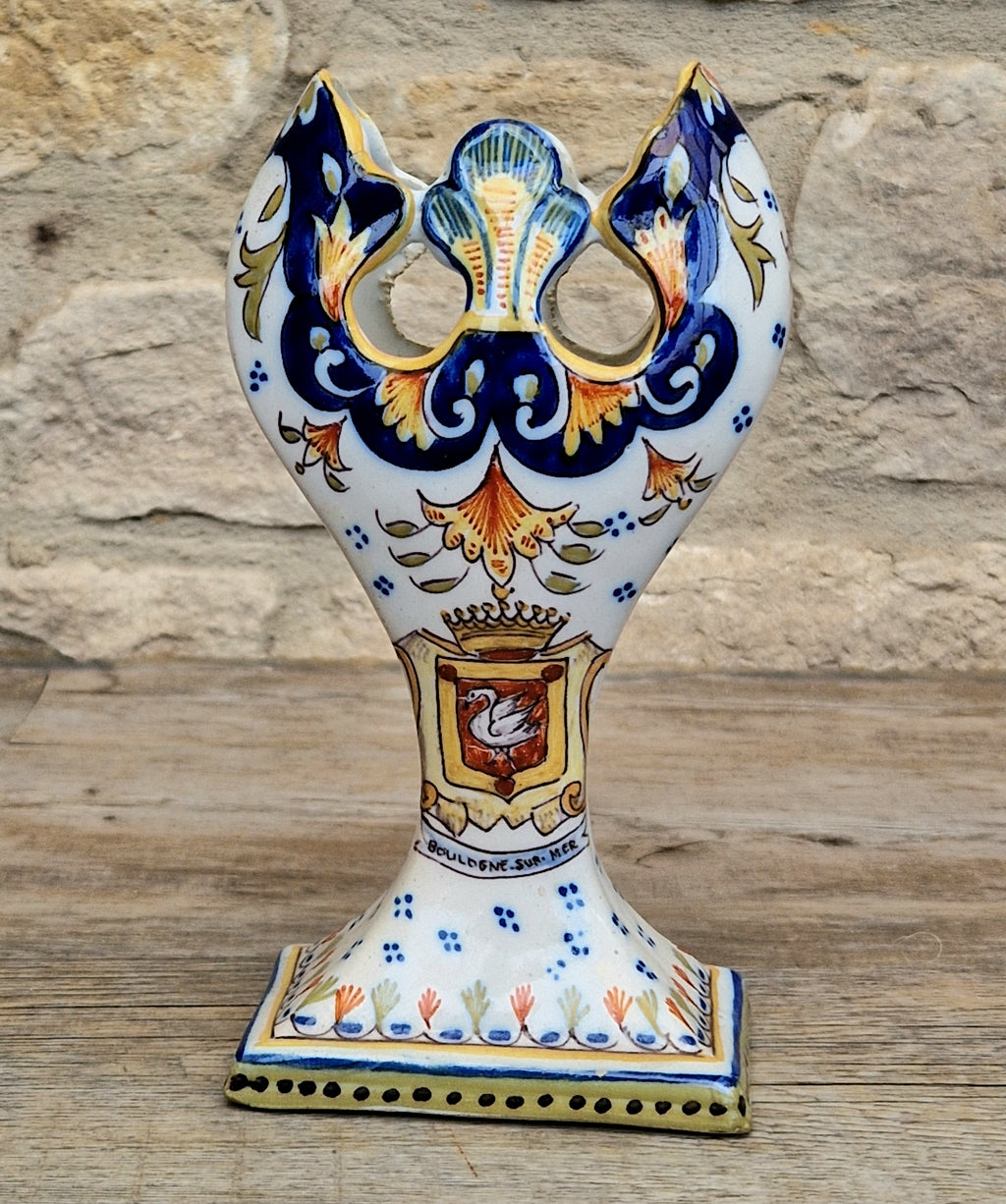 Geo Martel Faience Tulip Vase: Boulogne Sur Mer Art Nouveau Ceramic