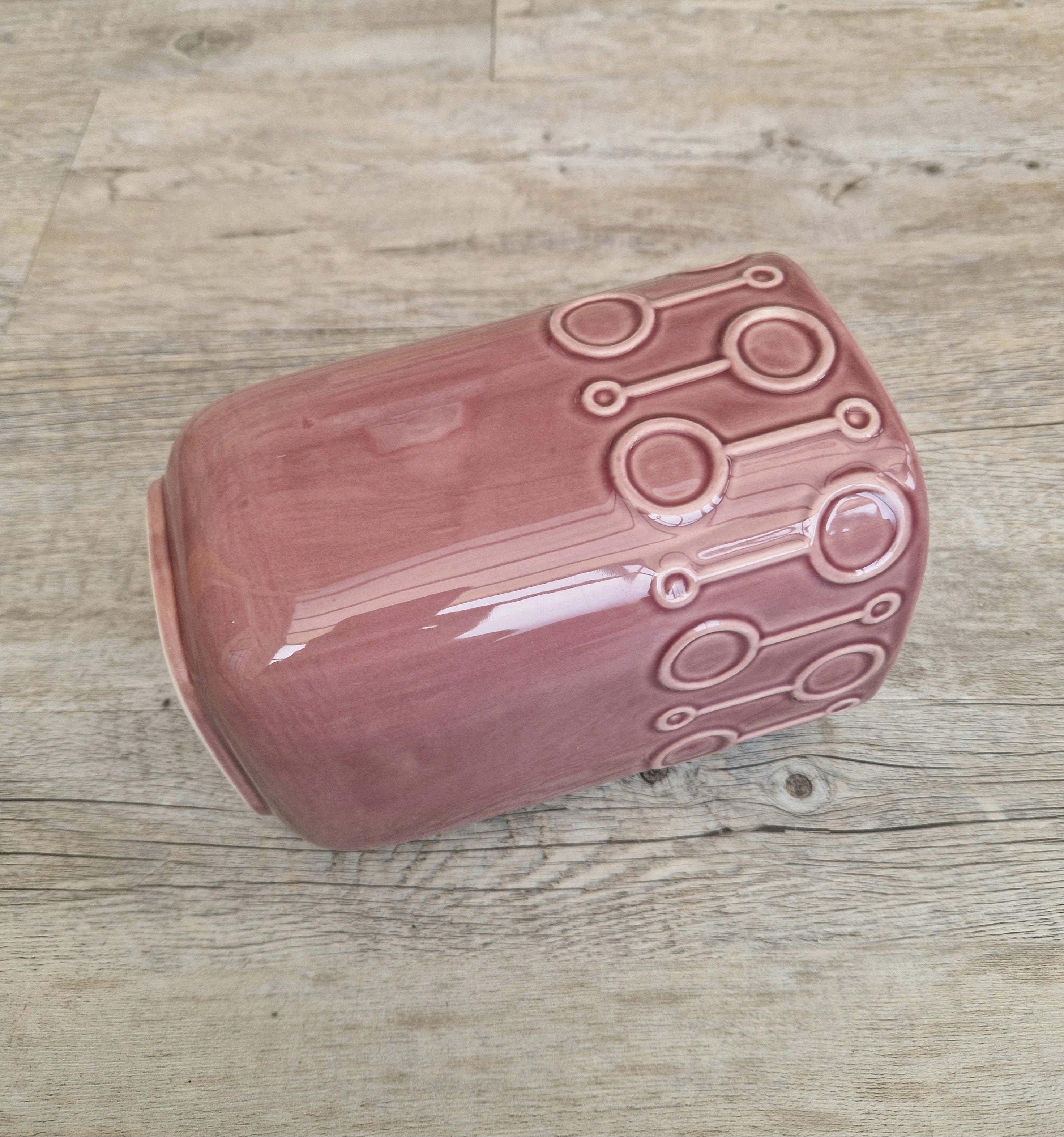 Vintage Pink Flower Vase IKEA Scandinavian Design, 7" Tall
