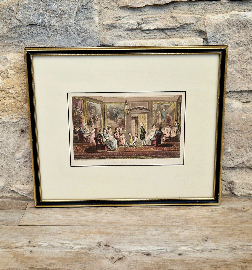 Thomas Rowlandson Lithograph Print 'Quae Genus, Gives A Grand Party' Framed Wall Art