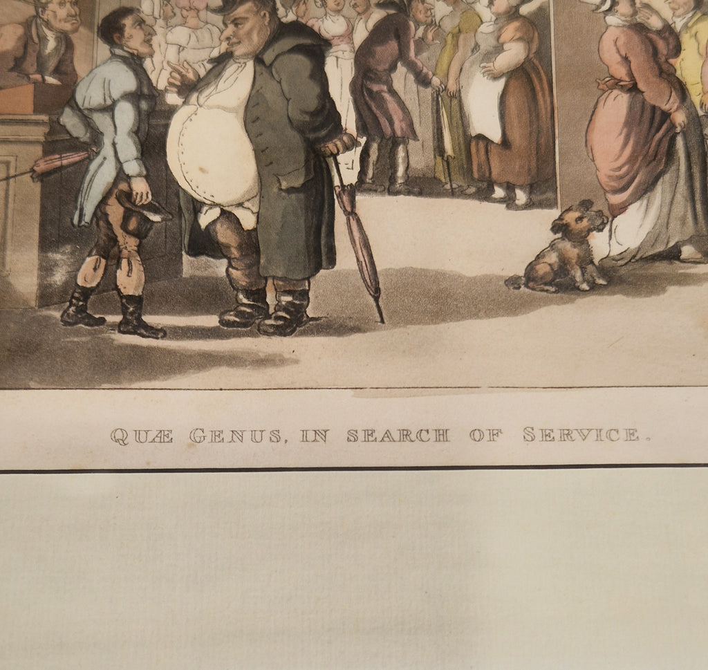 Thomas Rowlandson Lithograph Print 'Quae Genus, In Search Of Service' Framed Wall Art