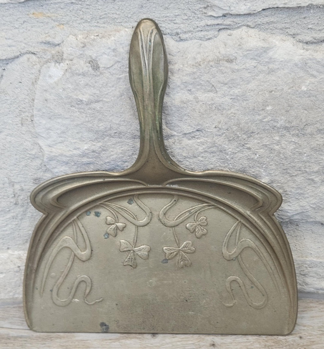 Art Nouveau Solid Brass Silent Butler Crumb Tray 1920s Decor