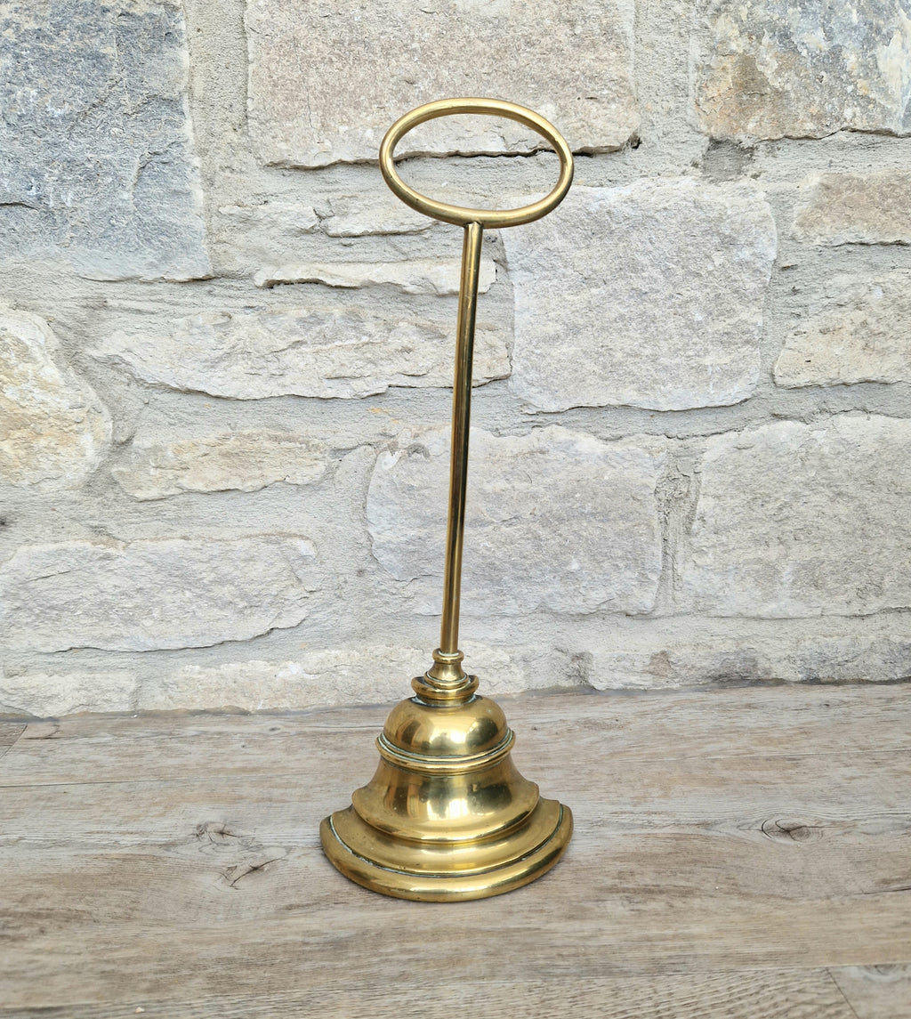 Antique English 19th Century Stepped Half-Bell Cast Brass Door Porter Door Stop