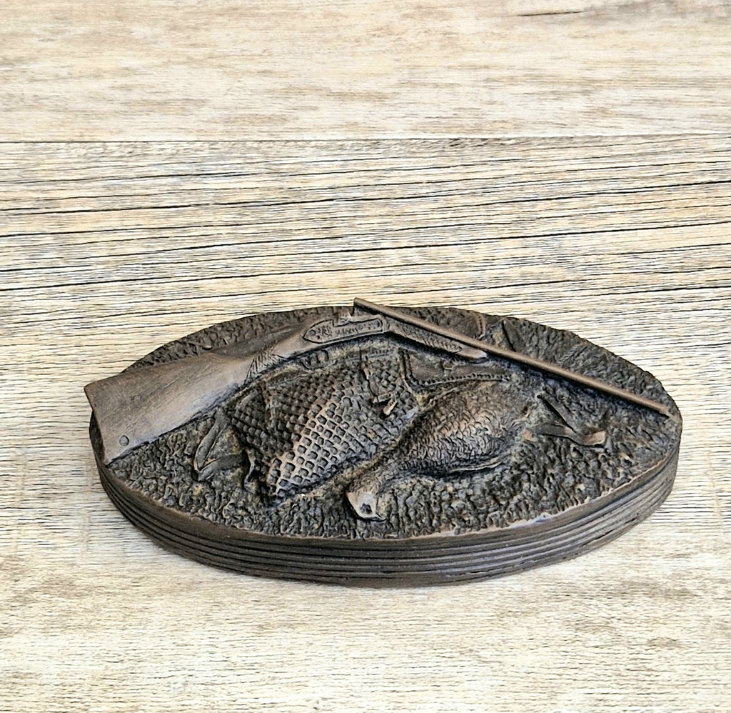 David Hughes Cold Cast Resin Paperweight Hunting Apparel Bag & Pheasant Collectors Desk Ornament.
