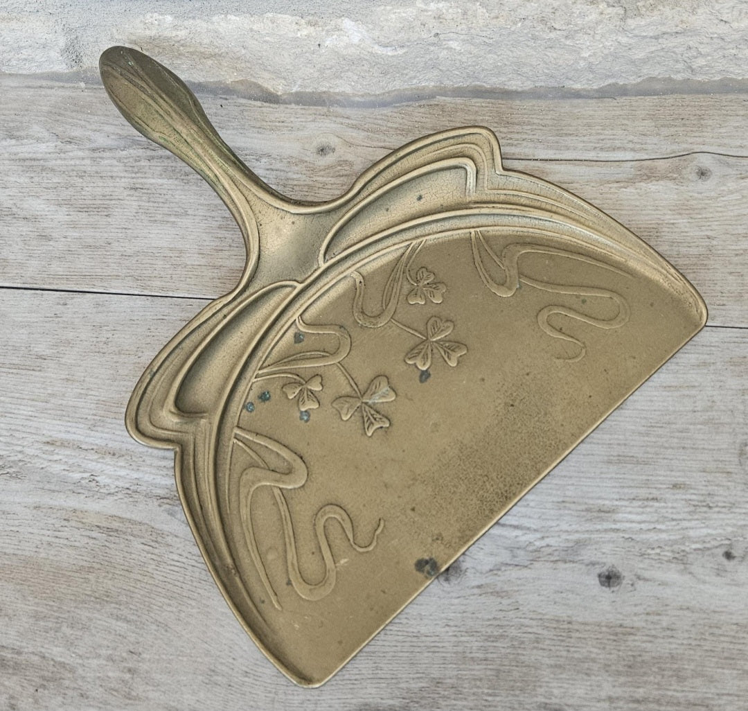 Art Nouveau Solid Brass Silent Butler Crumb Tray 1920s Decor