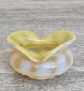 Antique Art Nouveau Monot Stumpf Pantin French Opalescent Glass Ruffled Open Salt Cellar Bowl
