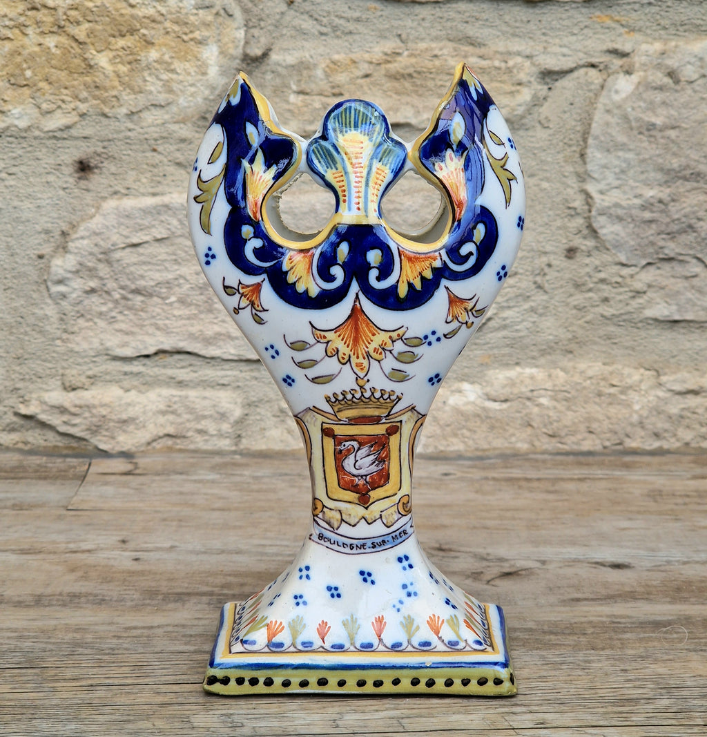 Geo Martel Faience Tulip Vase: Boulogne Sur Mer Art Nouveau Ceramic