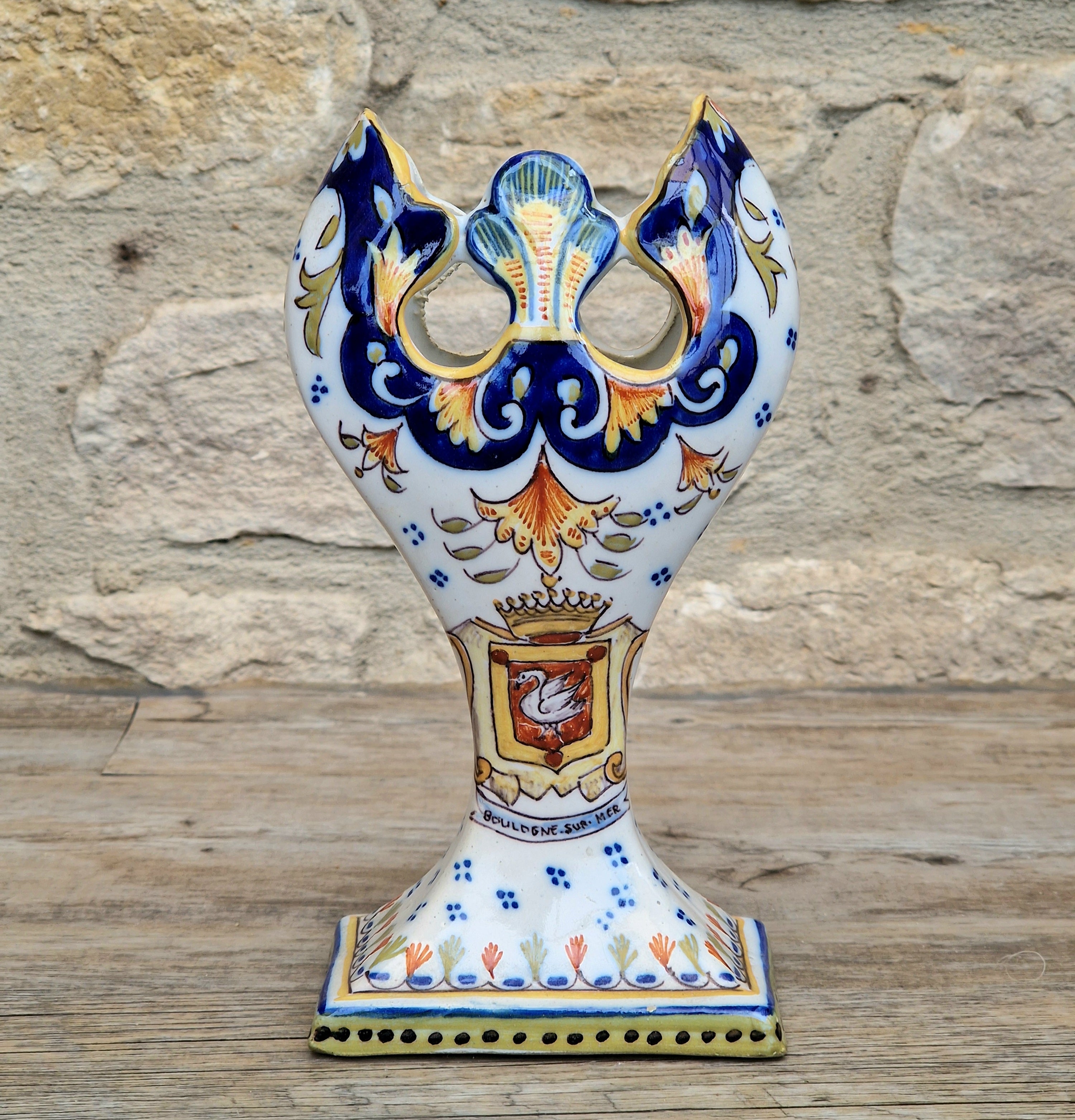 Geo Martel Faience Tulip Vase: Boulogne Sur Mer Art Nouveau Ceramic