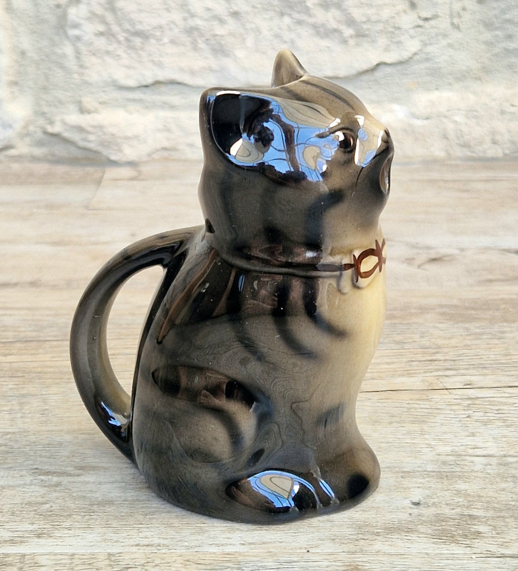Vintage 1970's Tony Wood Studio Ceramic Bengal Cat Creamer Jug