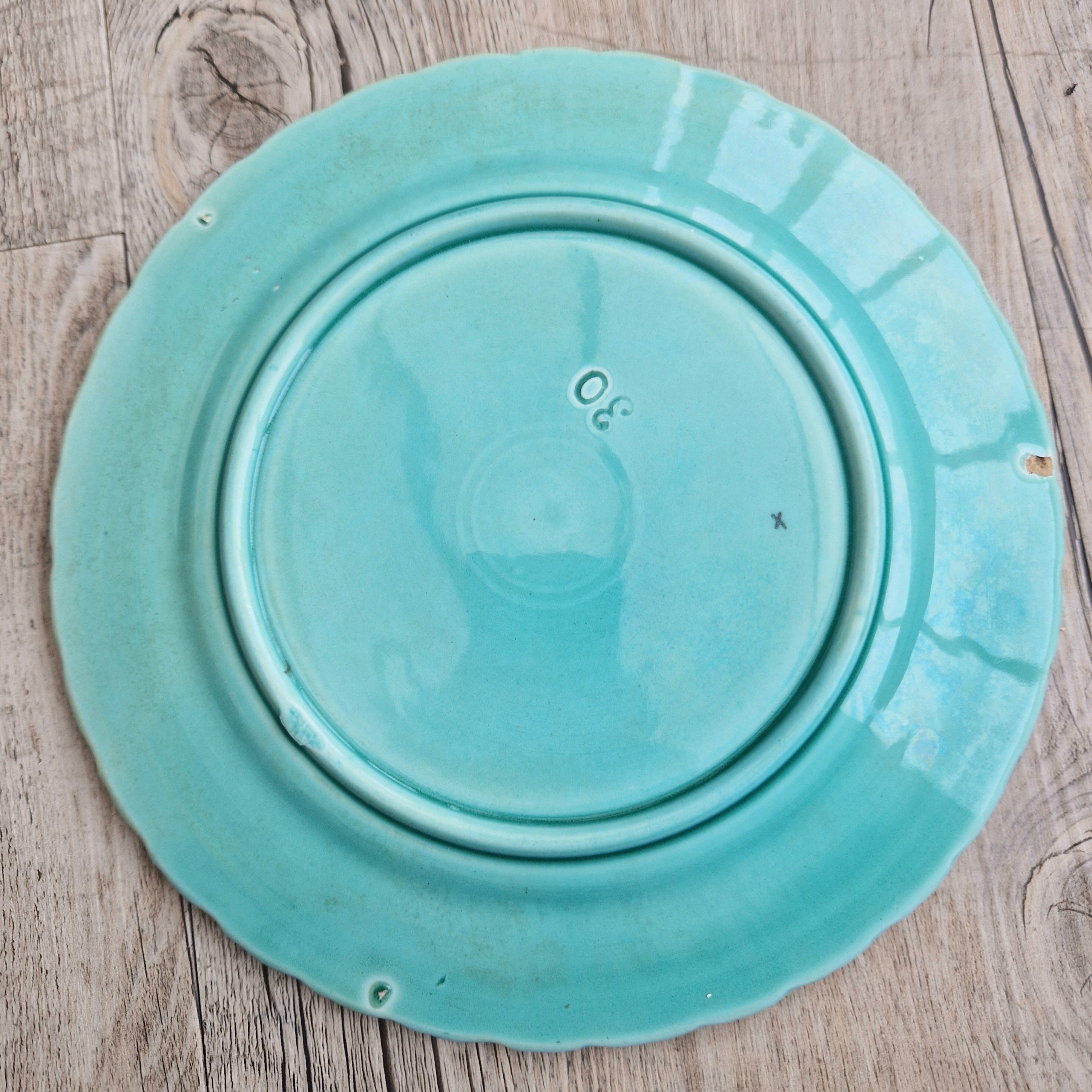 Antique Art Nouveau Continental Majolica Birds & Grapes Decorative Plate 19.3cm