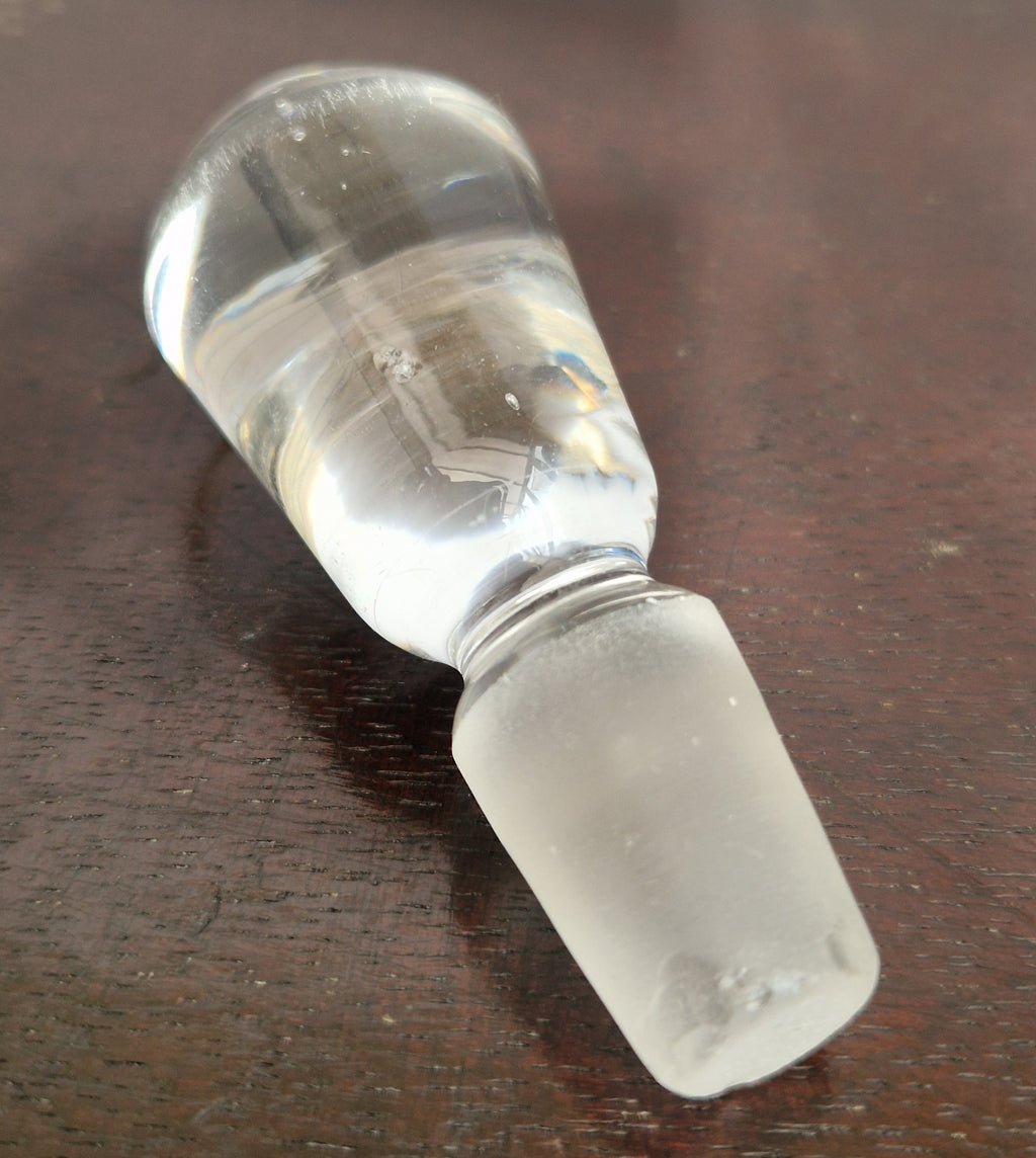 Antique Engraved Glass Worcester Condiment Bottle c.19th Century Fine Copper Wheel Engraving  Glass Stopper English