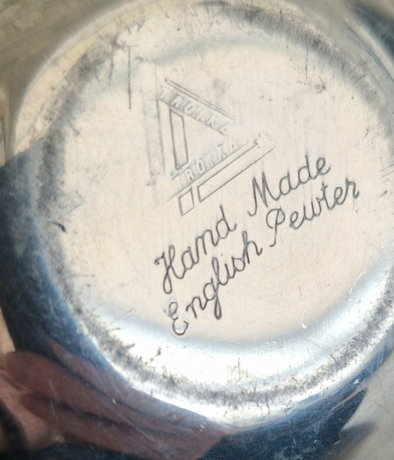 Vintage Troika English Polished Pewter Orb Hip Flask Perfume Bottle