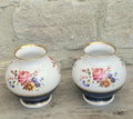English Pair Mantle Vases Hand Painted Bone China Floral Caverswall Stoke on Trent England 11cm