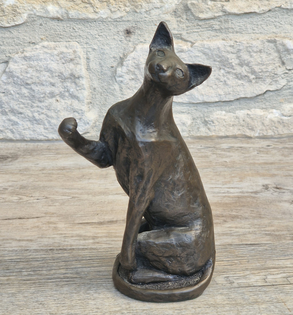 Rare Paul Jenkins Frith Sculpture Tango Cat Cold Cast Bronze Figurine 21cm Perfect Condition