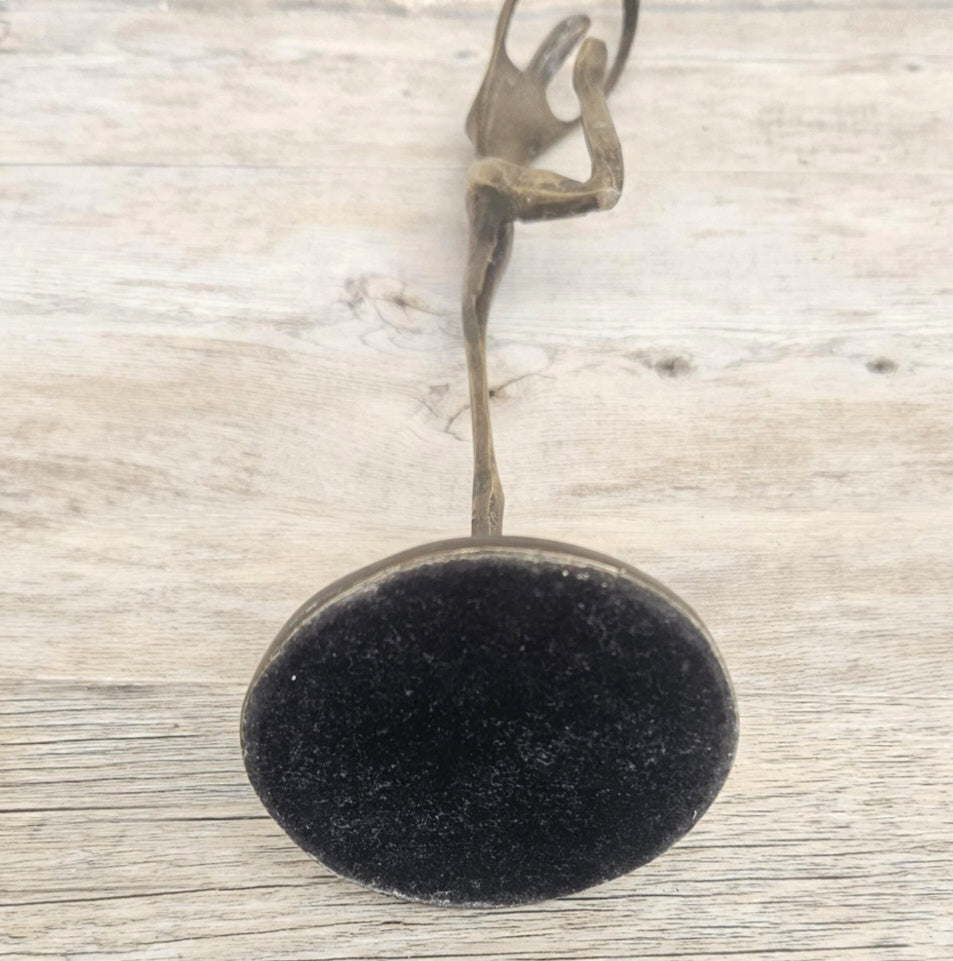 Vintage Metal Modernist Dancer Ballerina Woman Statue Figurine Sculpture Art 30cm Tall