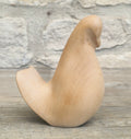 John Mainwaring Signed Rock Maple Wood Bird Sculpture Hand Carved Minimalist Stylized Dove Figurine Vintage