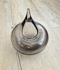 Mid Century Smoke Art Glass Space-age Round Beaked Vase