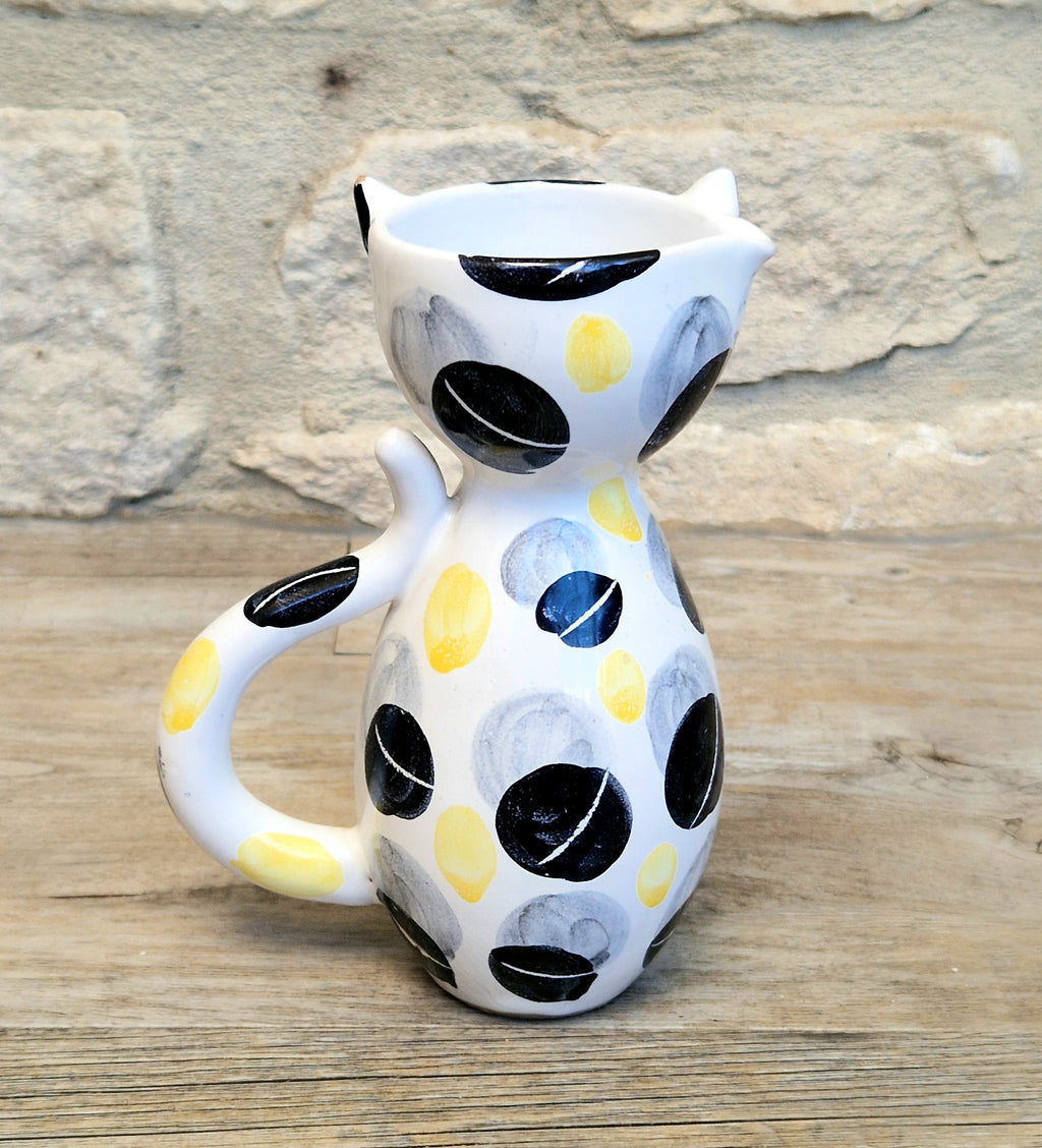 Vintage Italian Ceramic Handpainted Cat Jug 15.5cm