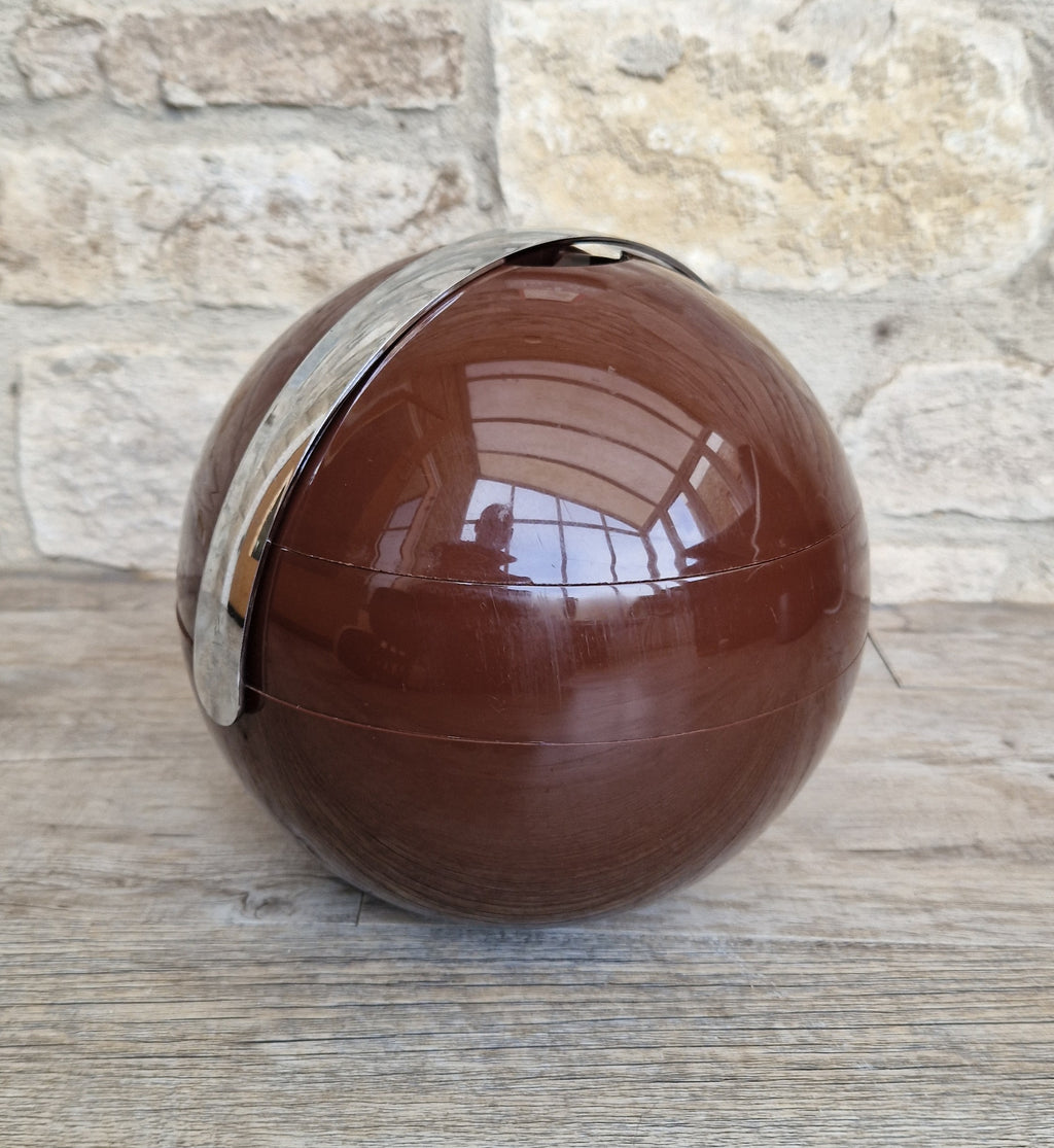 Vintage Guzzini Deep Brown Stella Ice Bucket Designed by Paolo Tilche 1970s