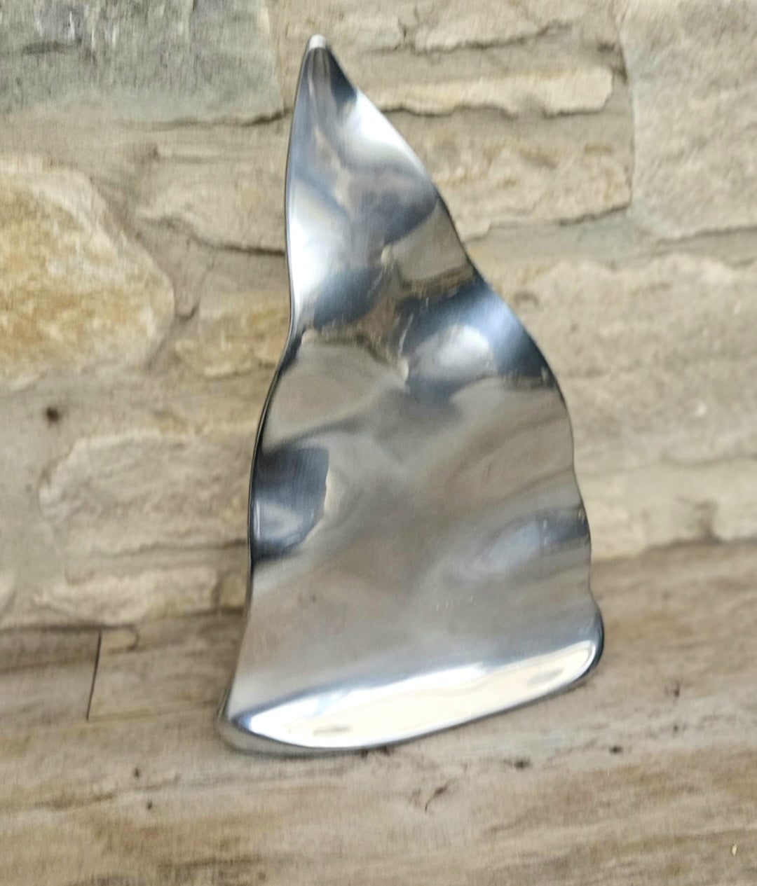 Vintage Large Hoselton Sailboat Abstract Aluminium Sculpture Signed Minimalist Nautical Decor 22cm Tall