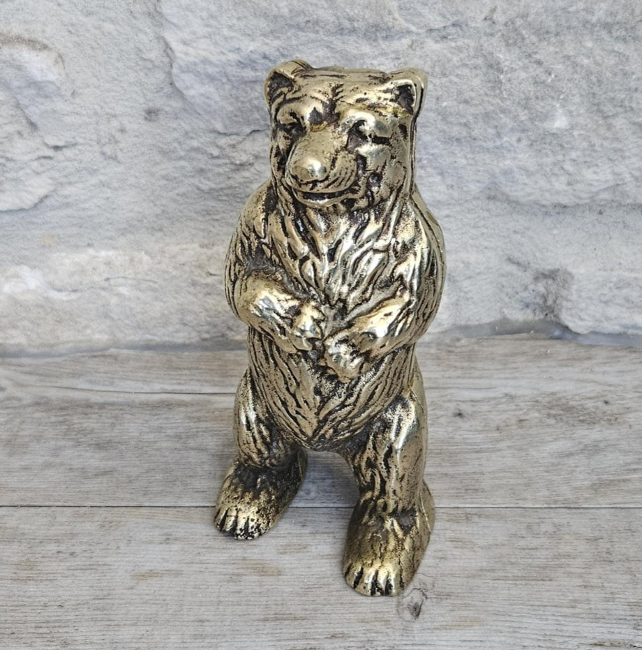 Brass Bear Money Box 15cm Tall Antique Victorian England