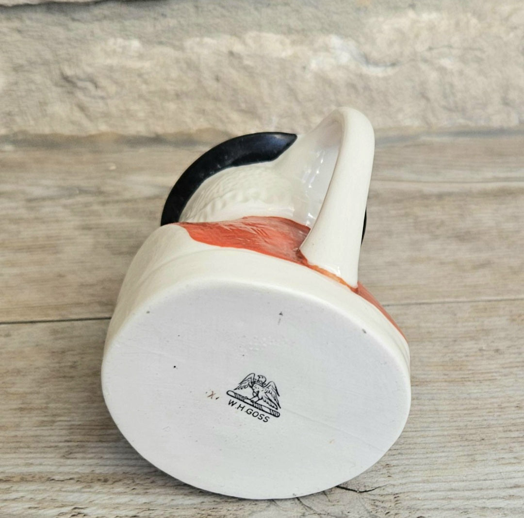 Antique Milk Jug Welsh Lady Head Ceramic WH Goss Ychydig O Laeth Edwardian 10cm