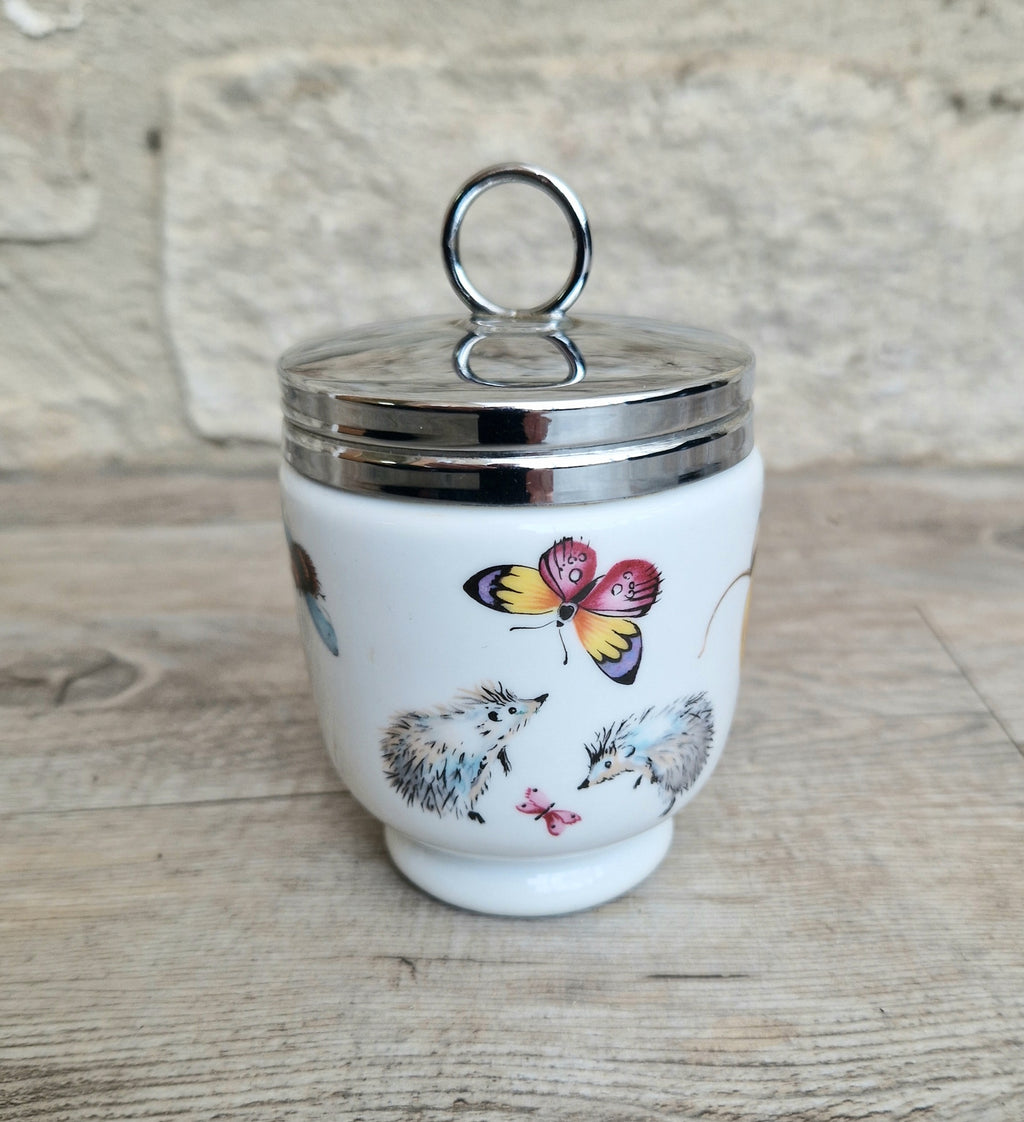 Vintage Royal Worcester Double Egg Coddler A Skipperty Tale Bunny & Bee Made in England