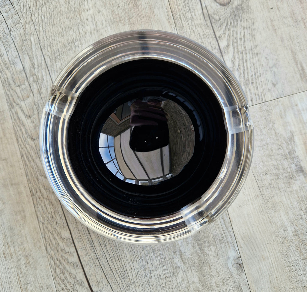 Large 1960's Vintage Antonio da Ros Murano Glass Cigar Ashtray Cenedese Black Sommerso