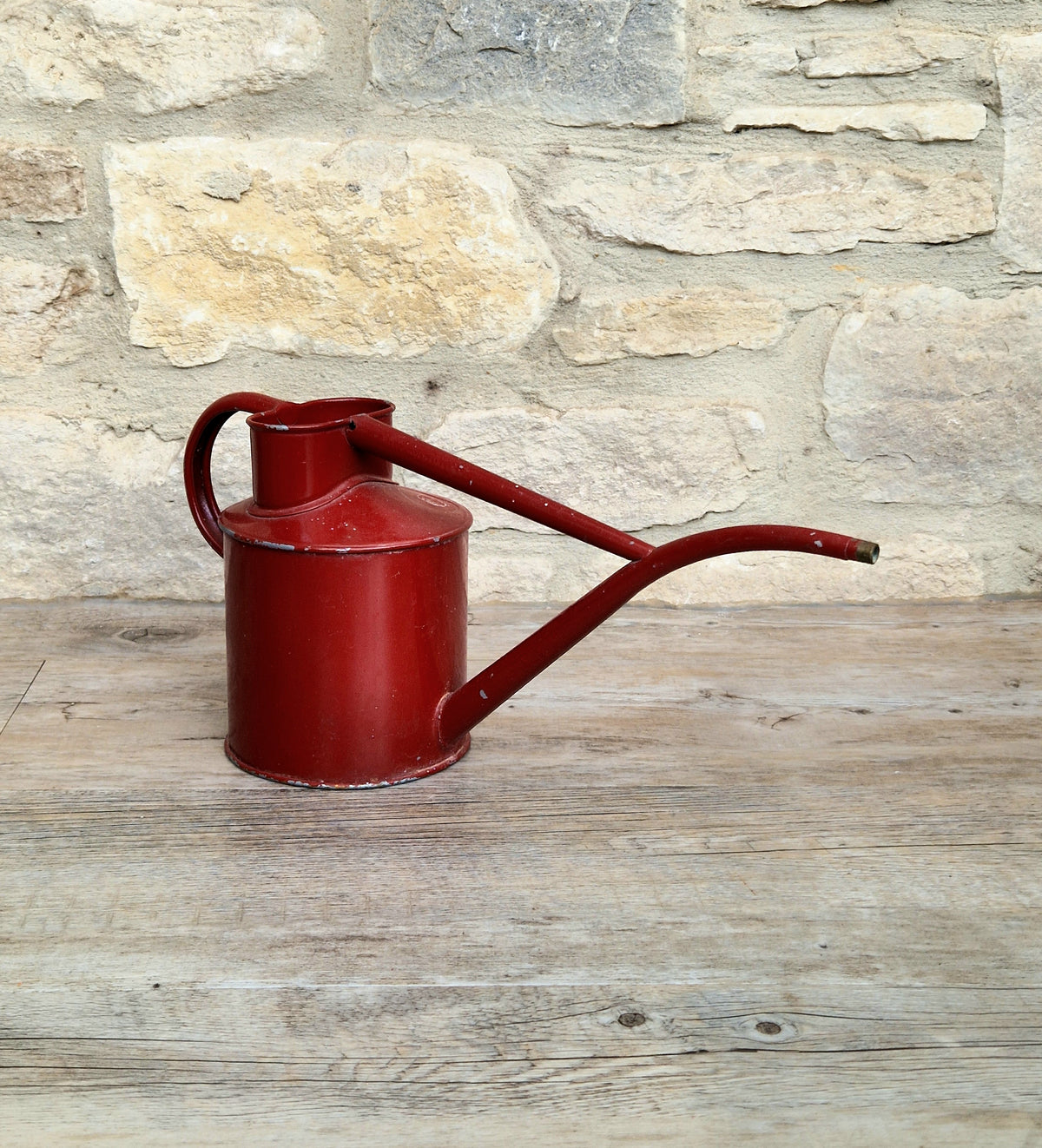 Vintage Haws Fazeley Flow Red Metal Indoor Watering Can Classic British Long Reach Plant Spout