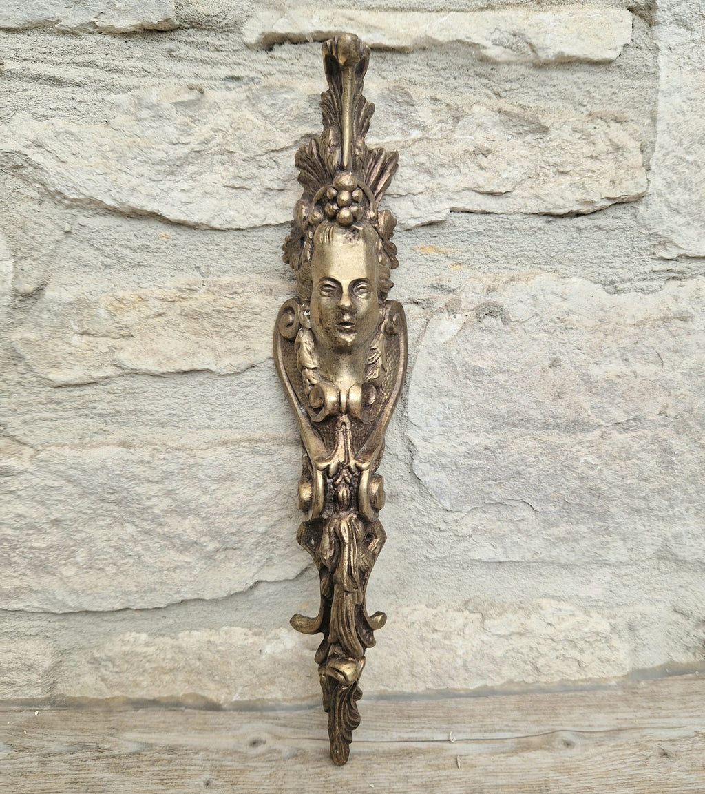 Cast Bronze French Ormalou Decorative Female Figural Antique Furniture Leg Mount Piece Fitting