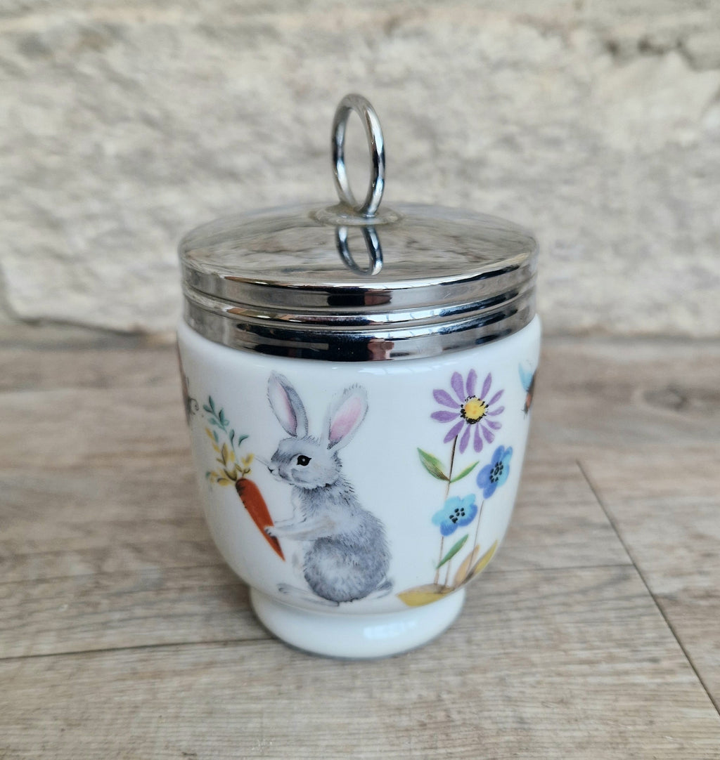 Vintage Royal Worcester Double Egg Coddler A Skipperty Tale Bunny & Bee Made in England