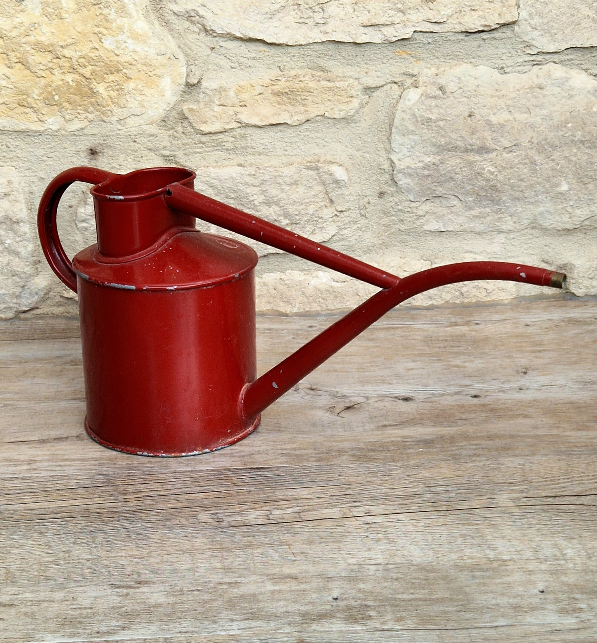 Vintage Haws Fazeley Flow Red Metal Indoor Watering Can Classic British Long Reach Plant Spout