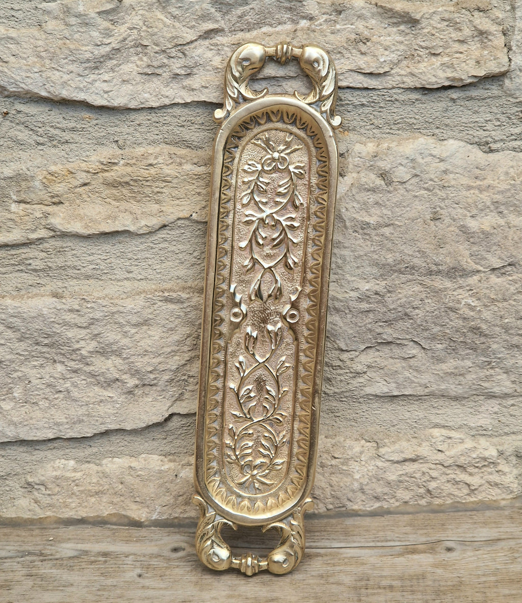Antique French Cast Brass Pen Tray DL Déposé Ornate Rococo Desk Organizer Tidy 1890