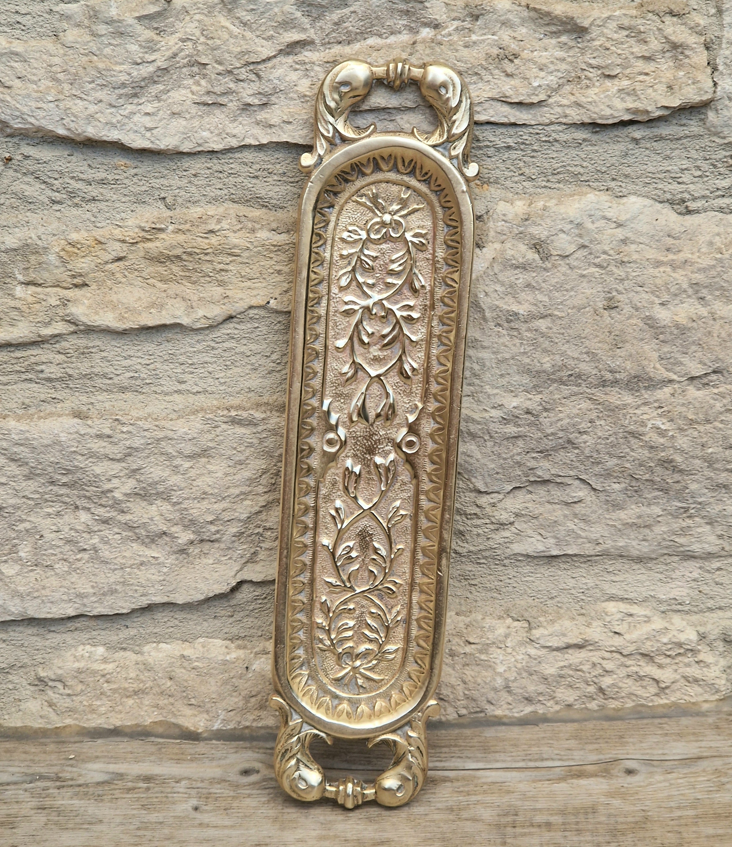 Antique French Cast Brass Pen Tray DL Déposé Ornate Rococo Desk Organizer Tidy 1890