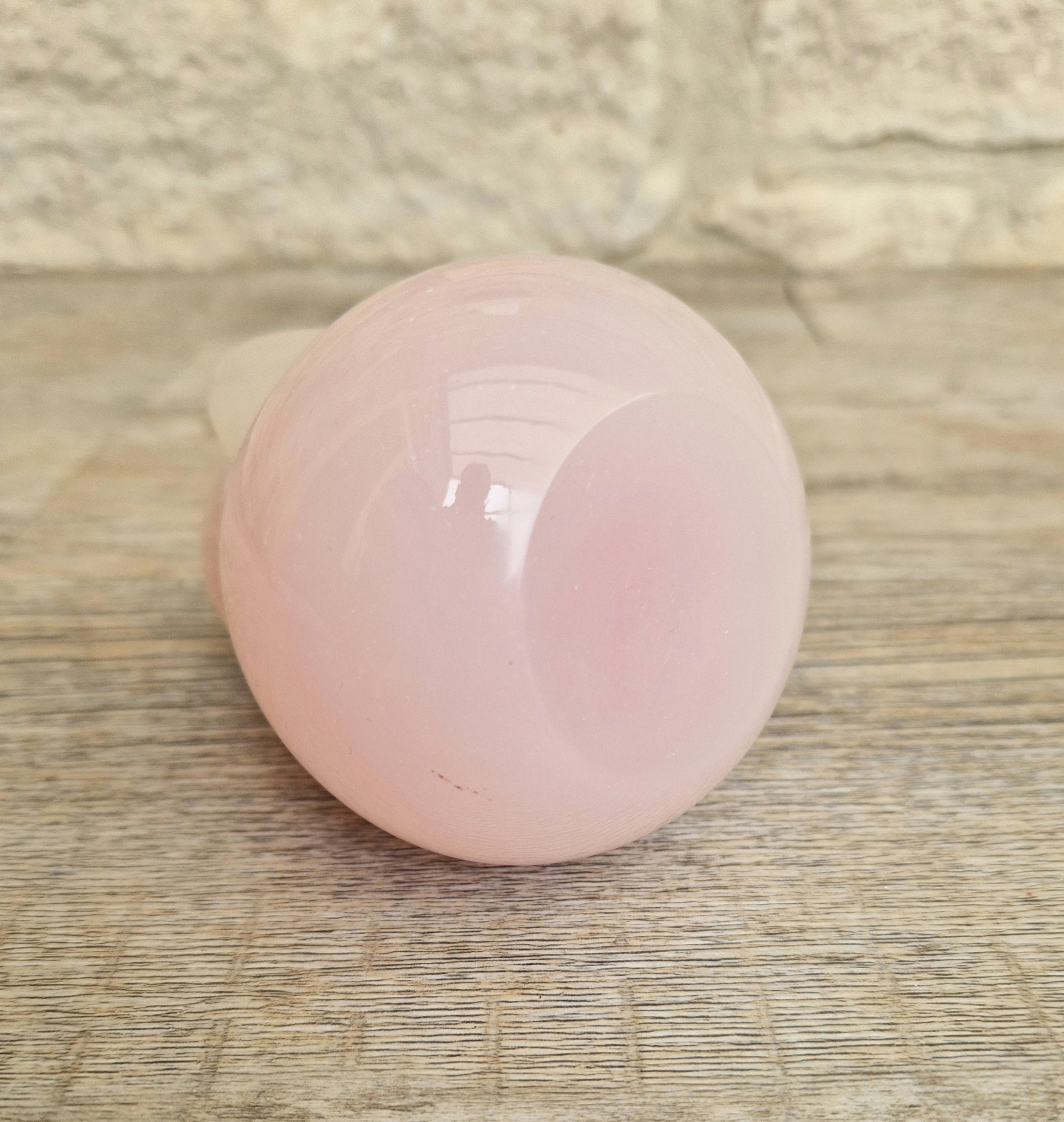 Pink Murano Glass Pear Ornament Archimede Seguso Alabastro Opaline 1950's Vintage Rare