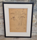 1970s Couture Fashion Drawings Double Framed Sketches Original Bill Gibb Style