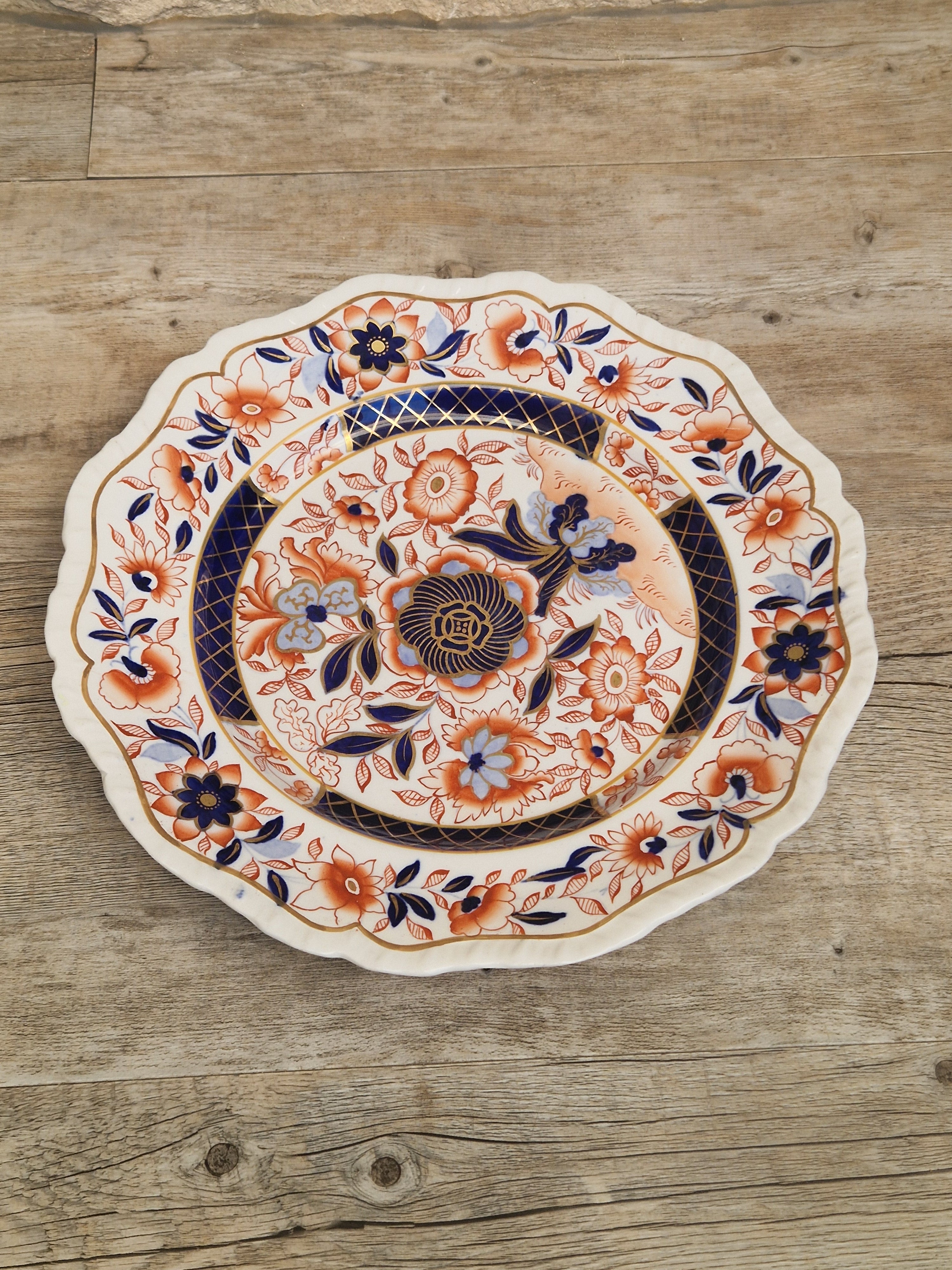 Antique 1820 Hicks Meigh Ironstone Imari Plate 26cm Stone China Pattern 13