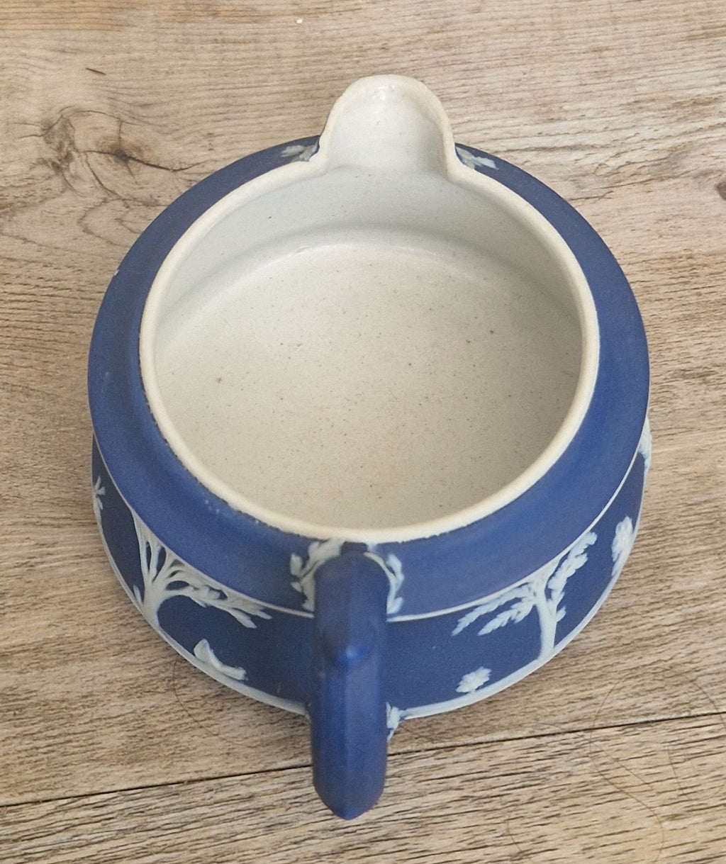 19th Century Wedgwood Jasperware Creamer Dark Blue Dipped Body with Neoclassical Cameos