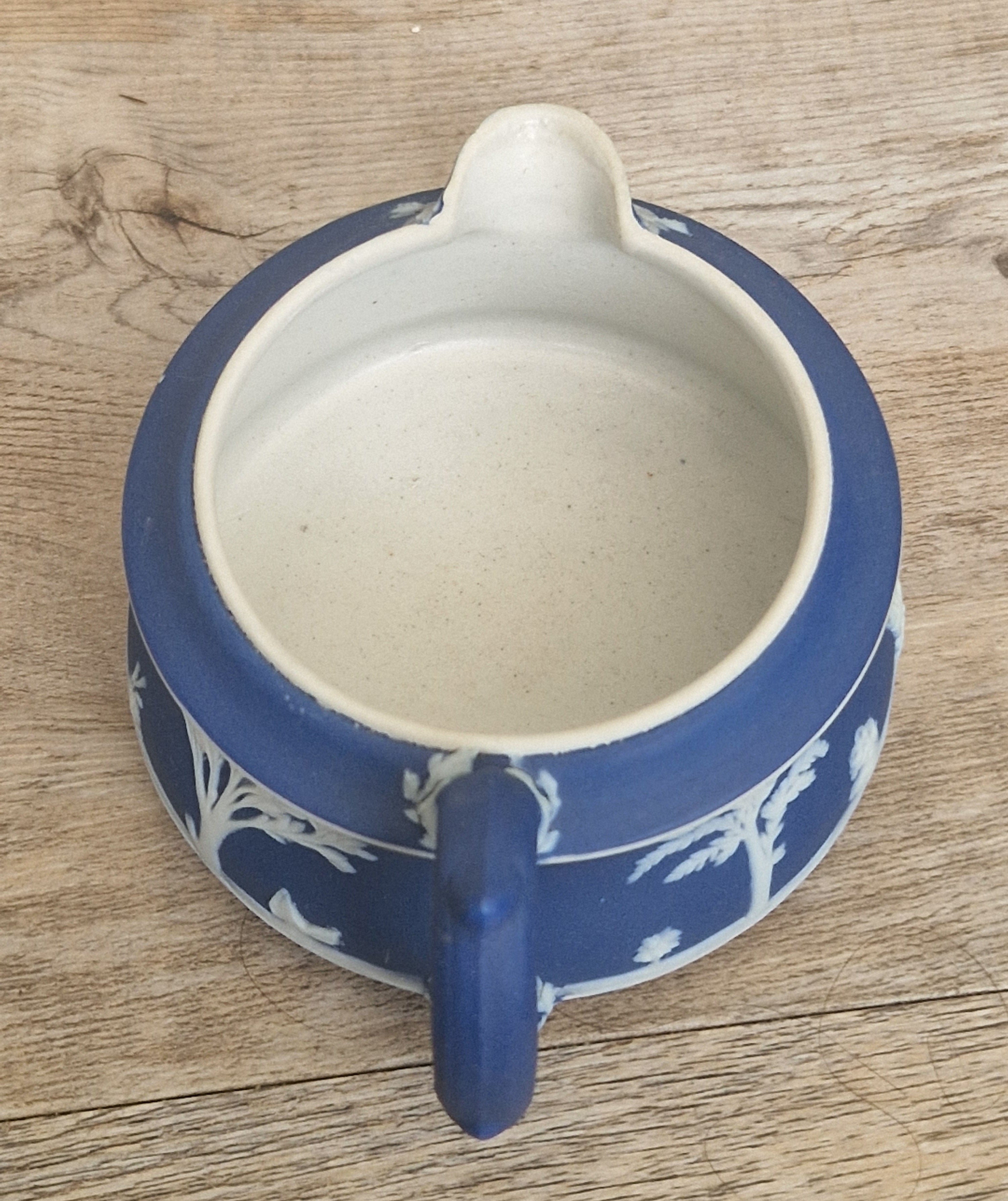 19th Century Wedgwood Jasperware Creamer Dark Blue Dipped Body with Neoclassical Cameos