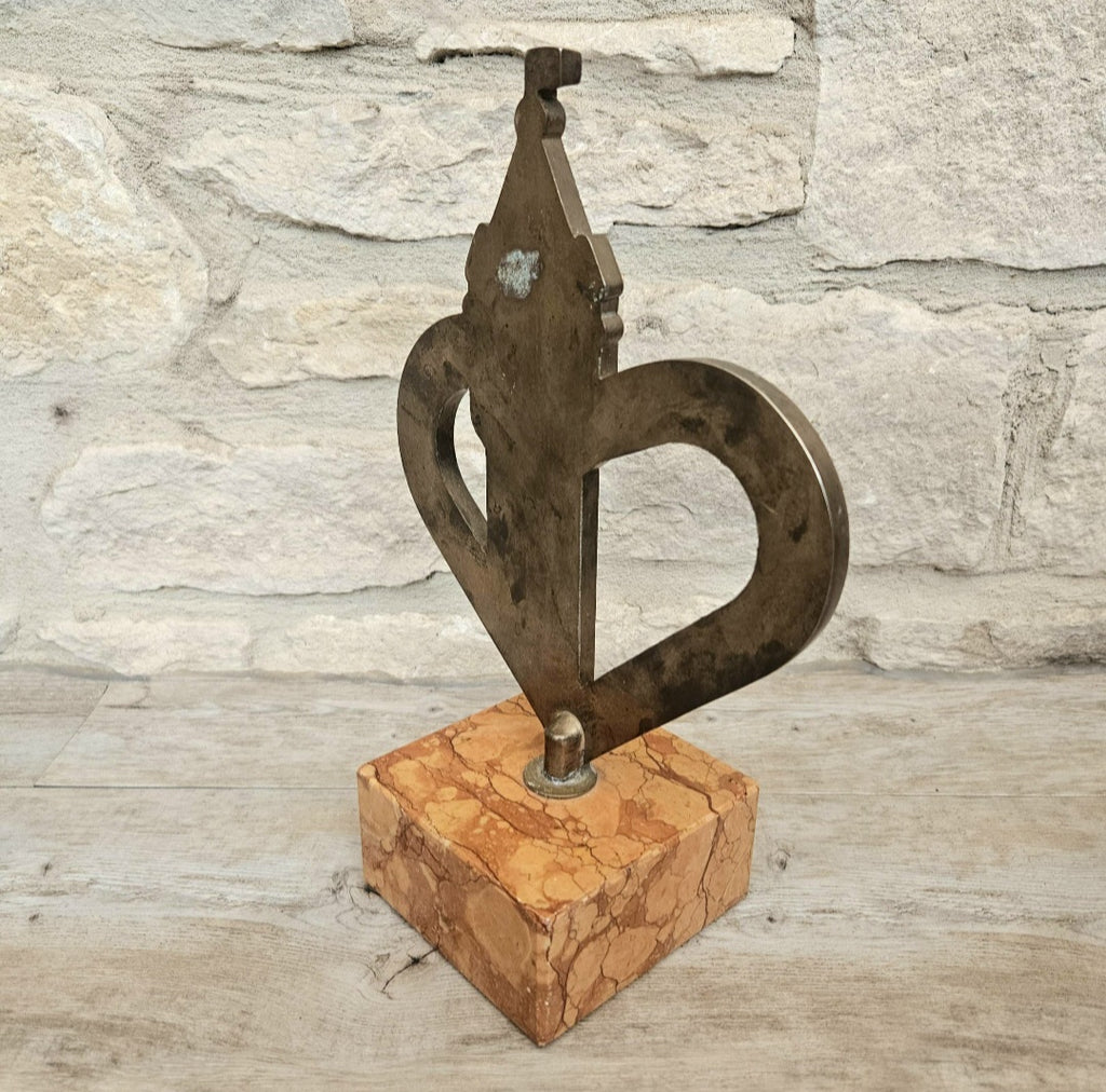 Bronze Nord-Pas-de-Calais France Sculpture Ornament Figure on Marble Base Commissioned Art Collectible