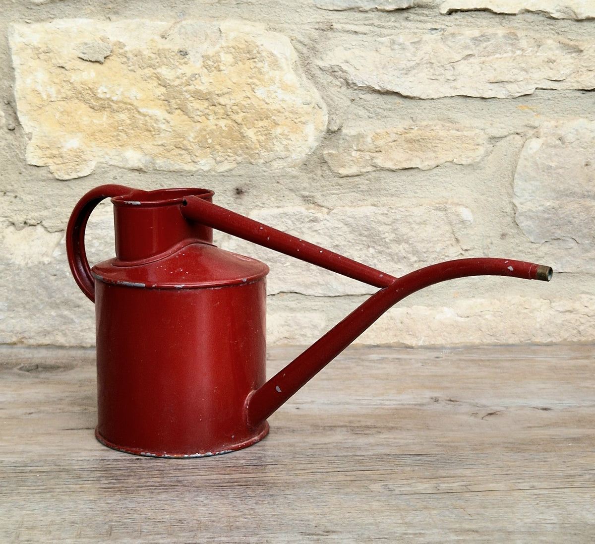 Vintage Haws Fazeley Flow Red Metal Indoor Watering Can Classic British Long Reach Plant Spout