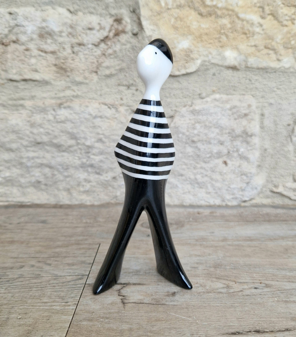 Lubomir Tomaszewski Ćmielów Fine Porcelain 'Felek Marynaz' Black & White Stripe Sailor Figure