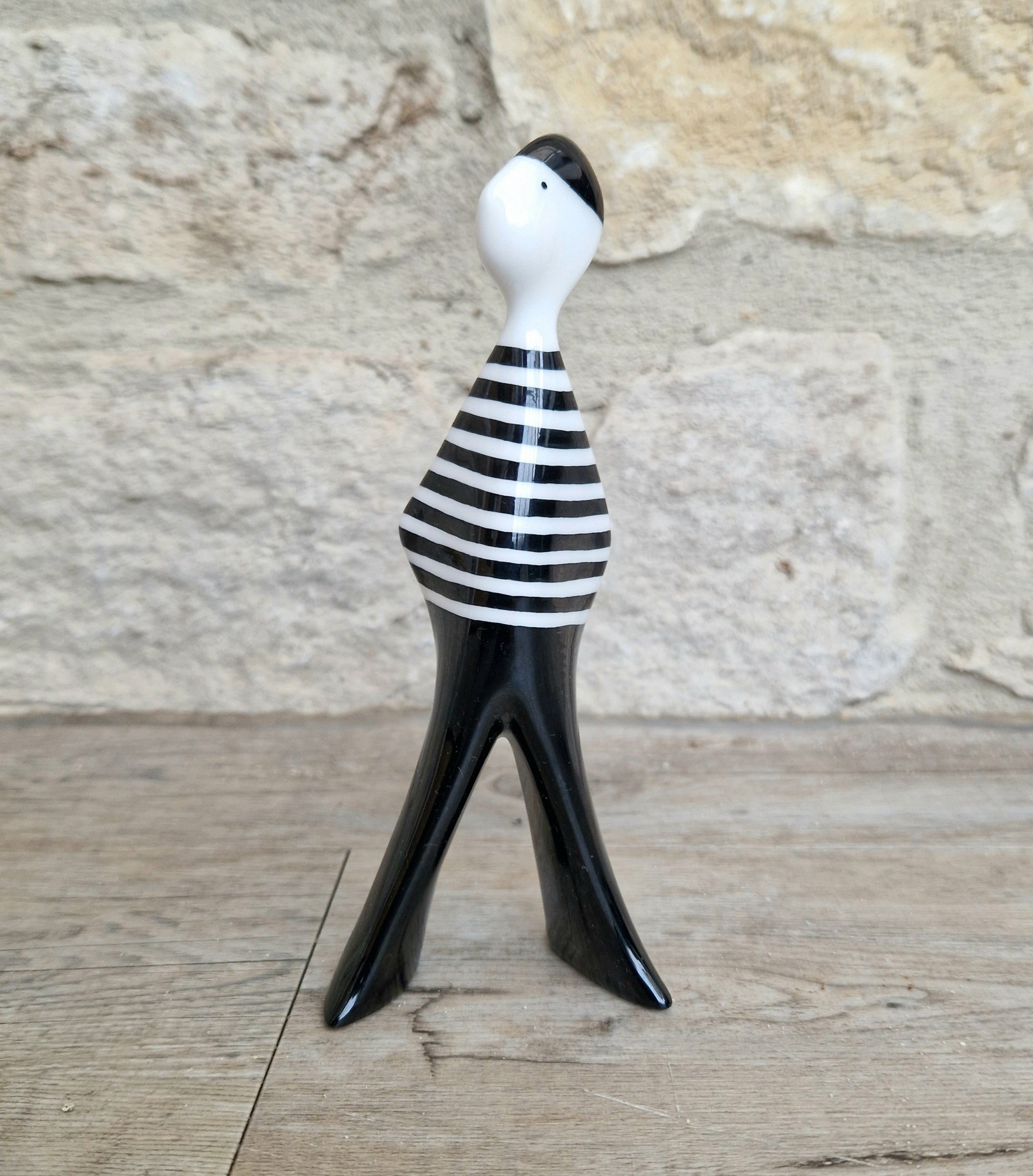 Lubomir Tomaszewski Ćmielów Fine Porcelain 'Felek Marynaz' Black & White Stripe Sailor Figure