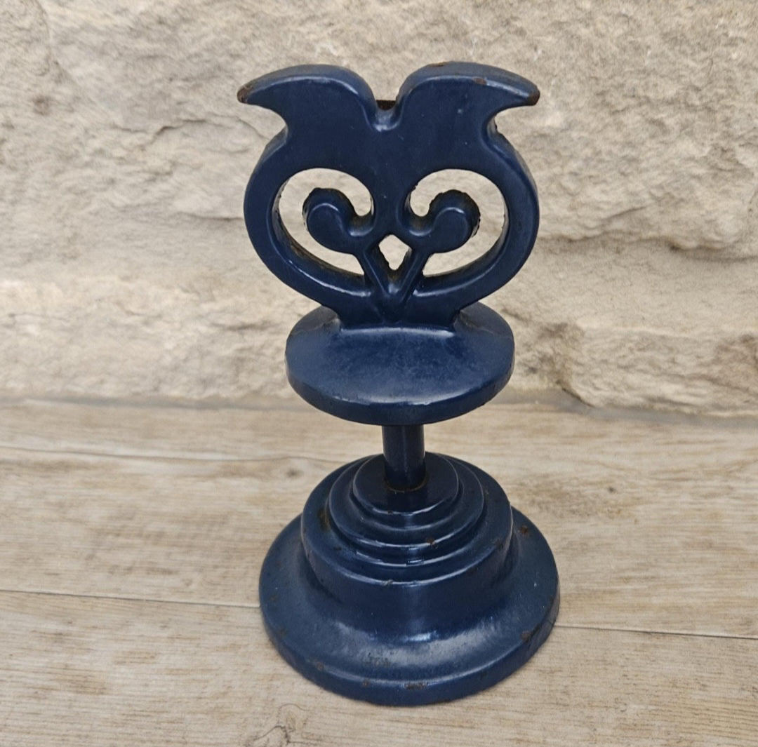 Vintage Robert Welch Victor Cast Iron Owl String Dispenser Blue Kitchen Decor
