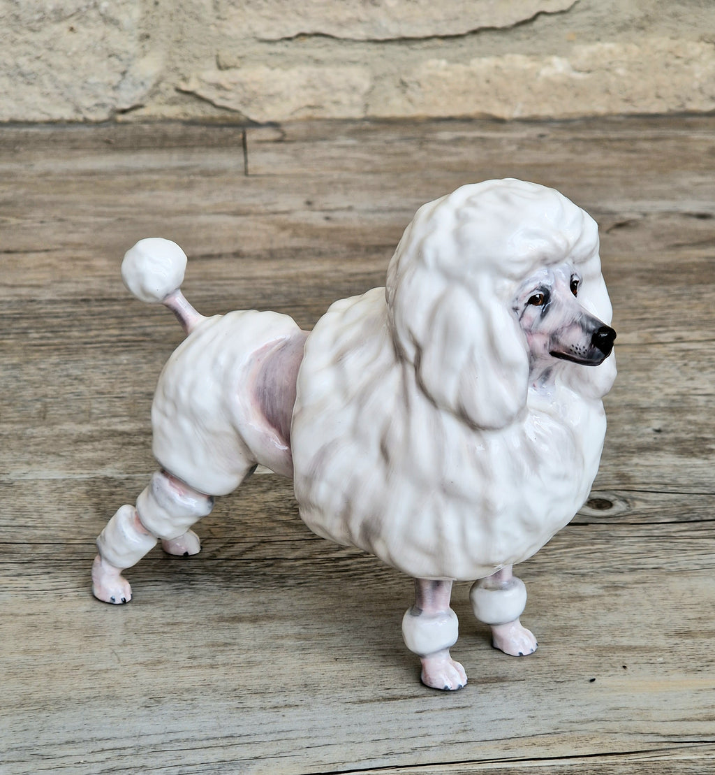 Royal Doulton Vintage White Poodle Dog Ceramic Figurine HN2631 by Peggy Davis 1952-85