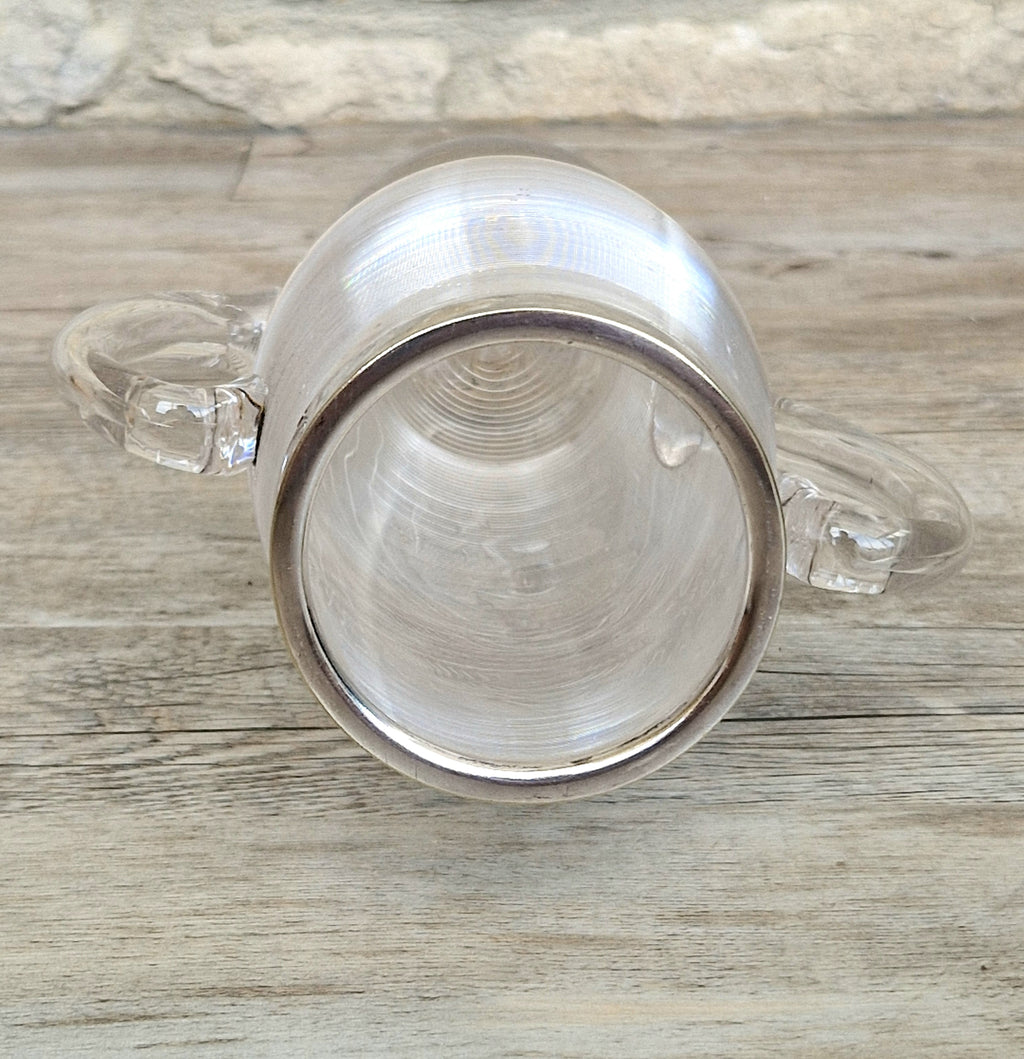 Antique Victorian Stevens & Williams Threaded Glass Twin Handled Vessel c.1900