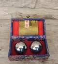 Vintage Boading Balls with Chimes Boxed Hand Therapy Stress Relief Exercise Meditation Healing Set Pair