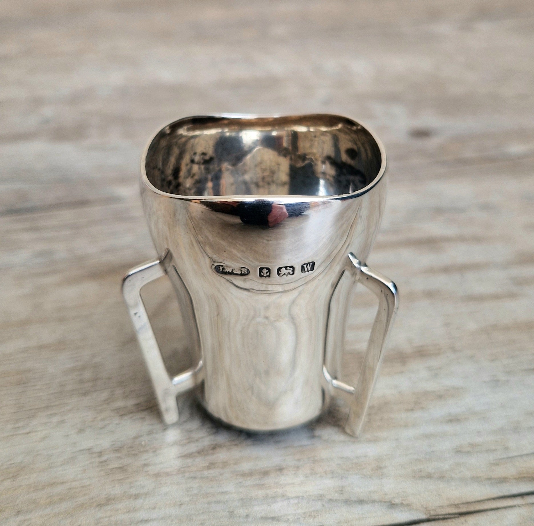 Celtic Revival Sterling Silver Mether Cup Tot Measure Birmingham 1921 James Woods & Sons Rare